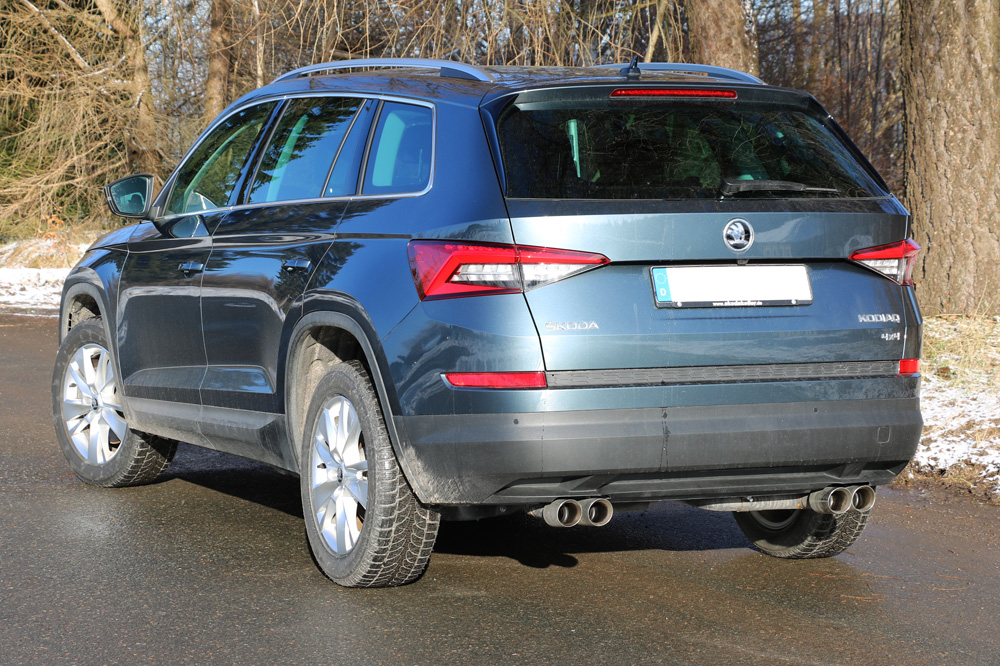 Fox Sportuitlaat Skoda Kodiaq 4x4 dwarsgeplaatste achterdemper - 2x80 type 25 rechts/links - uitlaatpijpen in de bumper