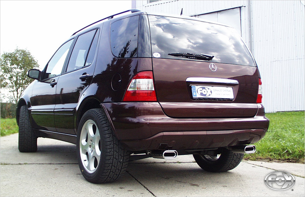 Fox Sportuitlaat Mercedes M-Klasse Type W163 Achterdemper Rechts/Links Uitlaat (Dubbele Inlaat) - 135x80 Type 53 Rechts/Links