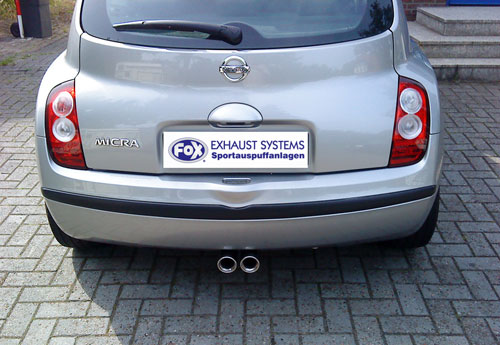 Fox Sportuitlaat Nissan Micra K12 voor modellen zonder flens, achterdemper, middenuitlaat - 2x76 Type 13