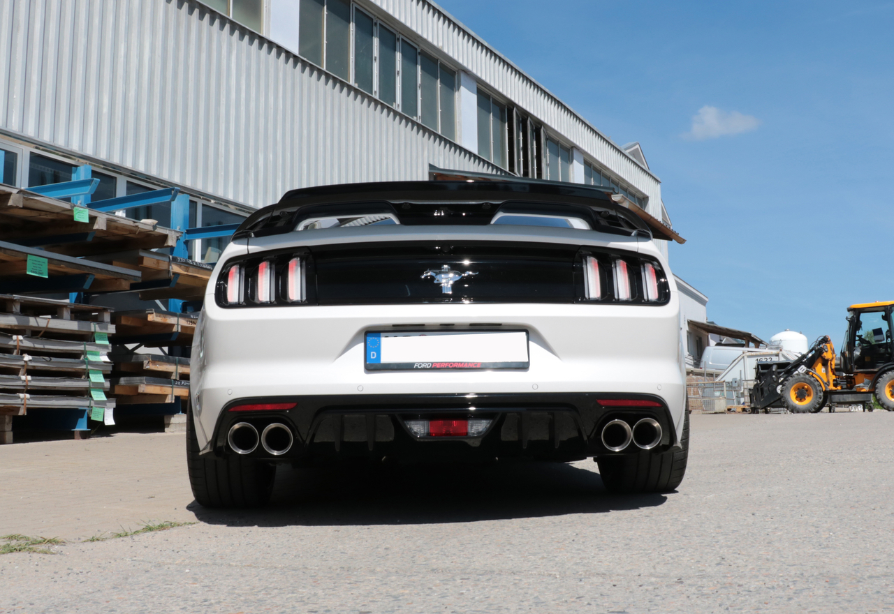 Fox Sportuitlaat Ford Mustang VI Coup&eacute; & Cabriolet - Achterdemper voor 4/6/8-cilinders, rechts/links, zonder uitlaatkleppen - 2x100 Type 25, rechts/links - past op de bumperverlenging 52889573 van Velocity