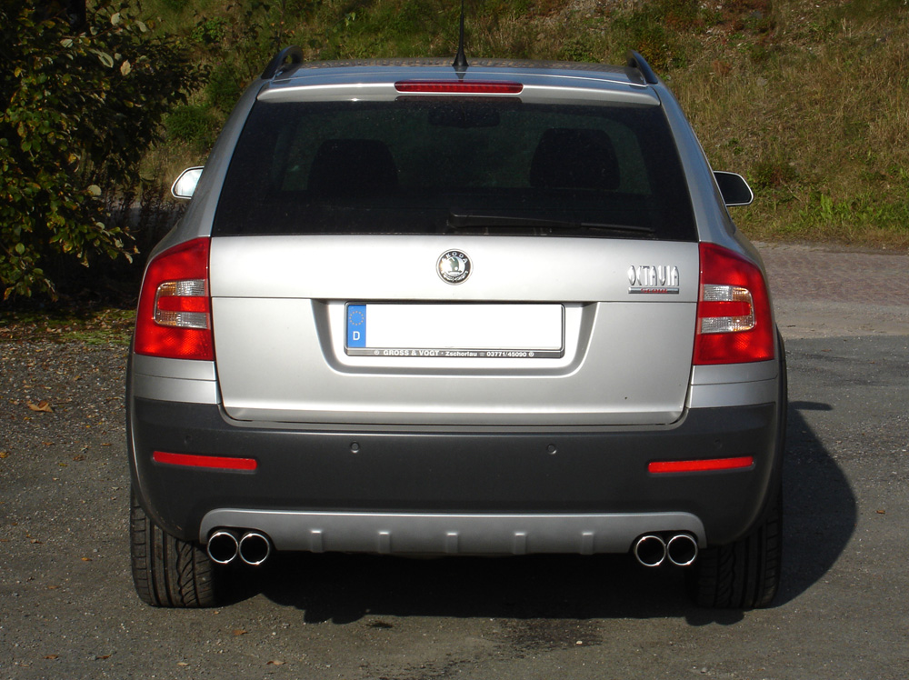 Fox Sportuitlaat Skoda Octavia Type 1Z 4x4 + Scout achterdemper rechts/links - 2x70 Type 12 rechts/links