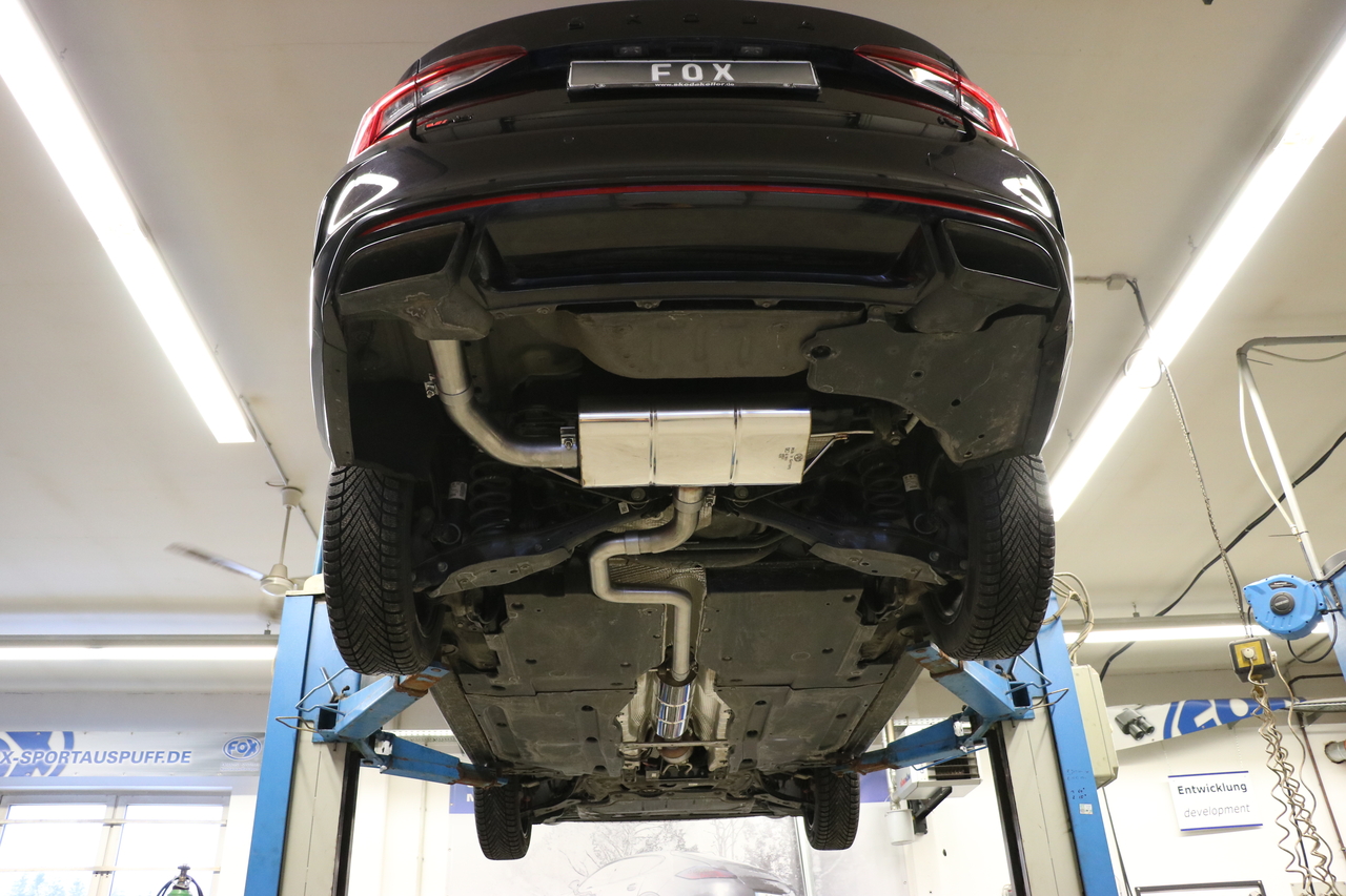 Fox Sportuitlaat Skoda Octavia NX RS iV achterdemper - uitlaat via de originele linker uitlaatpijp