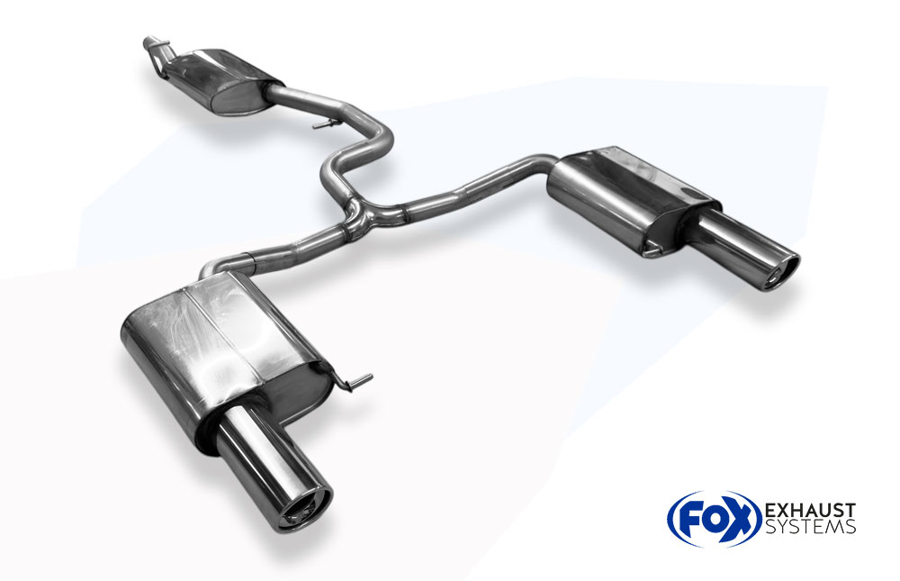 Fox Sportuitlaat VW Passat 3C 4-Motion half uitlaatsysteem vanaf de katalysator, bestaande uit rechter/linker achterdemper en voordemper - uitlaatpijpen 1x100 type 17 rechts/links