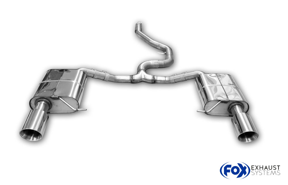 Fox Sportuitlaat VW Passat 3C 4-Motion achterdemper rechts/links en middendemper vervangingspijp - 1x100 Type 25 rechts/links