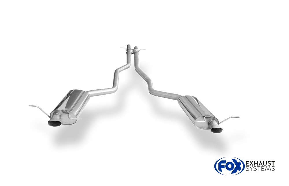 Fox Sportuitlaat VW Phaeton - 3D-achterdemper rechts/links met X-pijp - uitlaatpijpen sluiten aan op de originele uitlaatpijpen