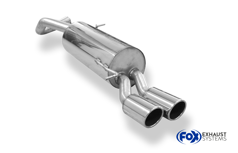 Fox Sportuitlaat VW Polo 6R - WRC-achterdemper 63,5 mm - 2x90 Type 16