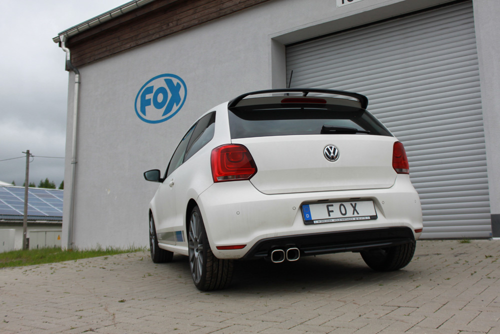 Fox Sportuitlaat VW Polo 6R - WRC-achterdemper 63,5 mm - 2x88x79 Type 70