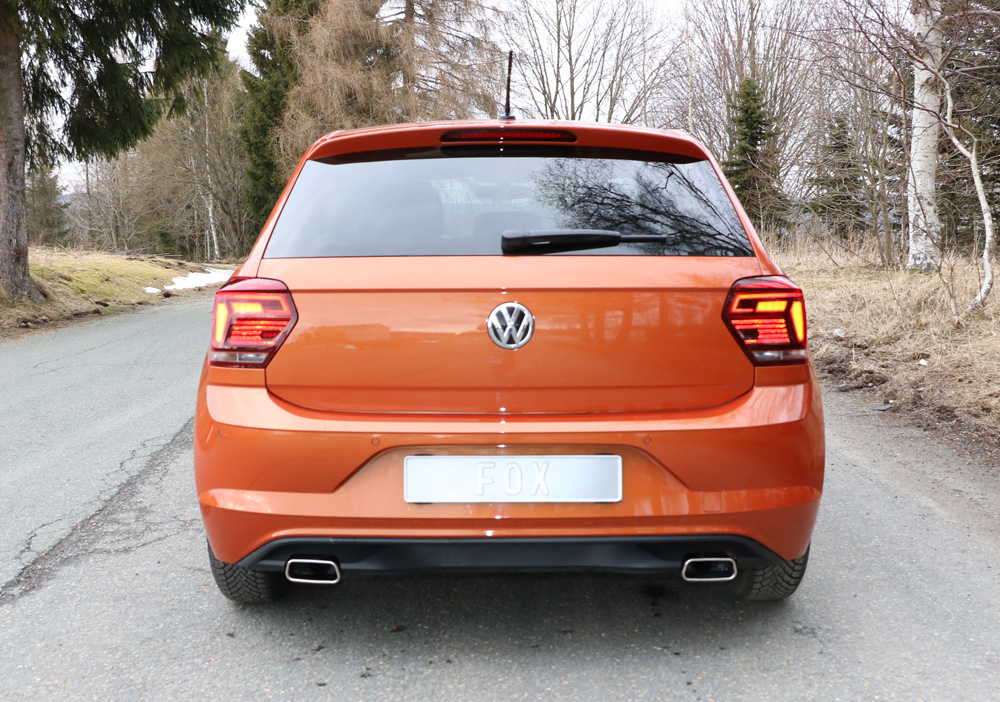 Fox Sportuitlaat VW Polo AW1 achterdemper, rechter/linker uitlaat - 145x65 type 59 rechts/links