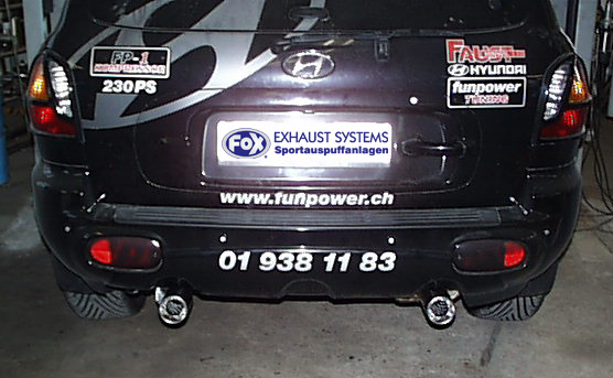 Fox Sportuitlaat Hyundai Santa Fe - SM Achterdemper rechts/links - 1x90 Type 13 rechts/links