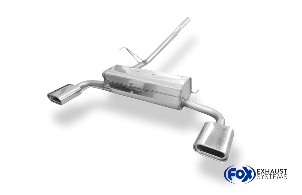 Fox Sportuitlaat VW Bus T4 Syncro achterdemper, dwarsuitlaat rechts/links, inclusief verbindingspijp met beugel - 160x80 type 53 rechts/links