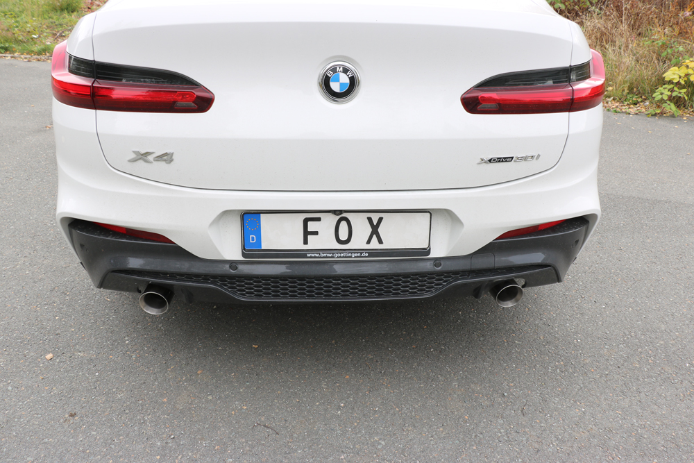Fox Sportuitlaat BMW X4 G02 - 30i Achterdemper dwarsuitlaat rechts/links - 1x100 Type 25 rechts/links met uitlaatklep