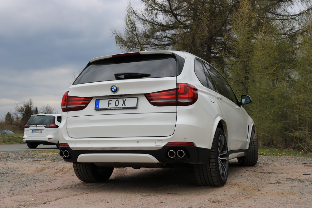 Fox Sportuitlaat BMW X5 F15 achterdemper, dwarsuitlaat rechts/links, dubbele inlaat - 2x80 type 16 rechts/links