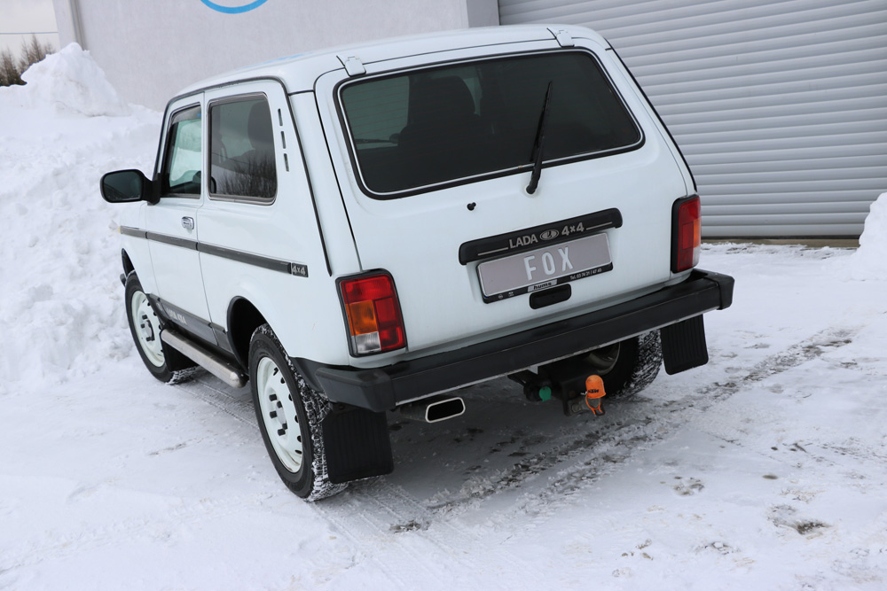 Fox Sportuitlaat Lada Niva 4x4 tot 2017 dwarsgeplaatste achterdemper, linker uitlaat - 145x65 type 59 links
