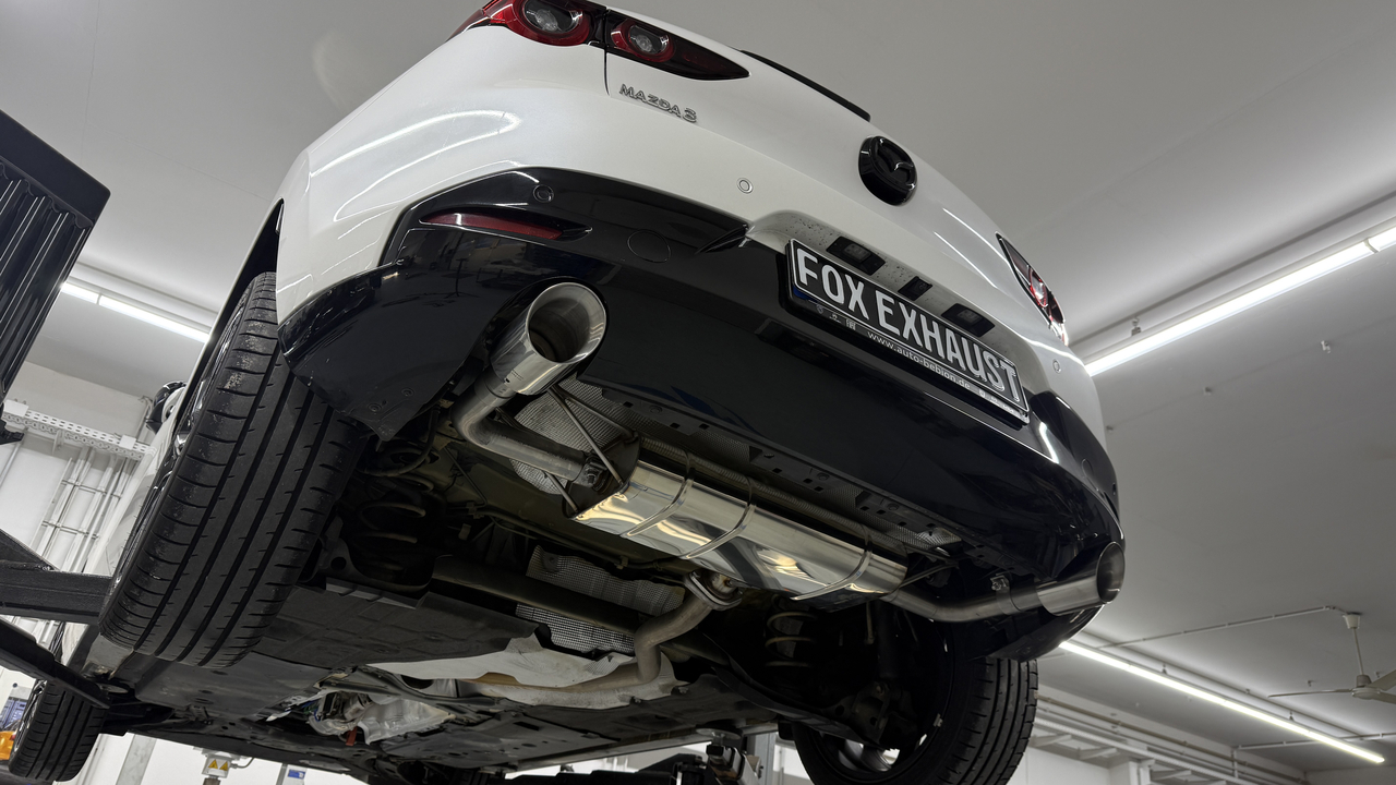 Fox Sportuitlaat Mazda 3 BP Hatchback Achterdemper dwars rechts/links - 1x100 Type 25+ rechts/links (onder een hoek van 25&deg;)