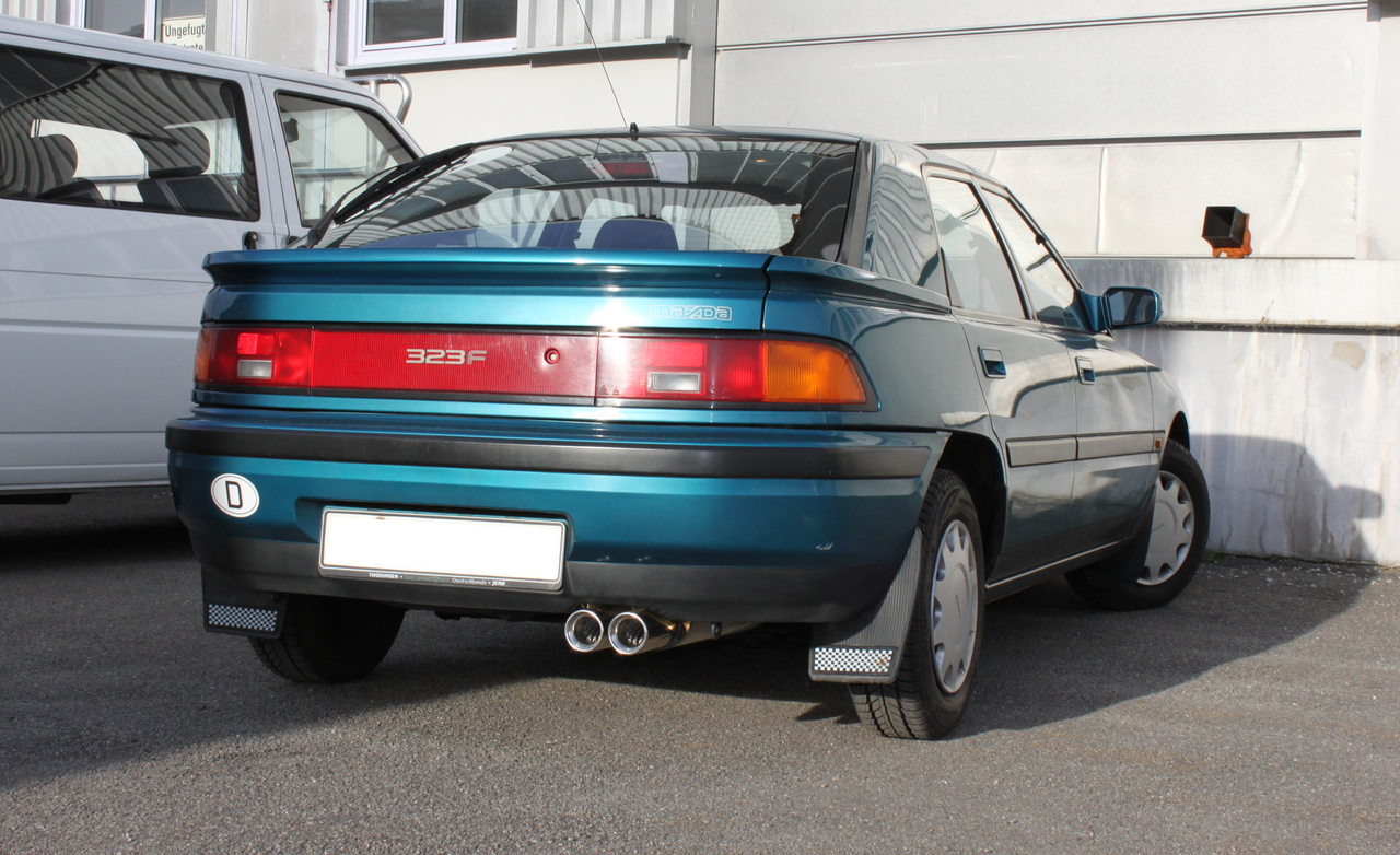 Fox Sportuitlaat Mazda 323F Type BG/ MX3 Type EC Achterdemper met flens - 2x80 Type 13