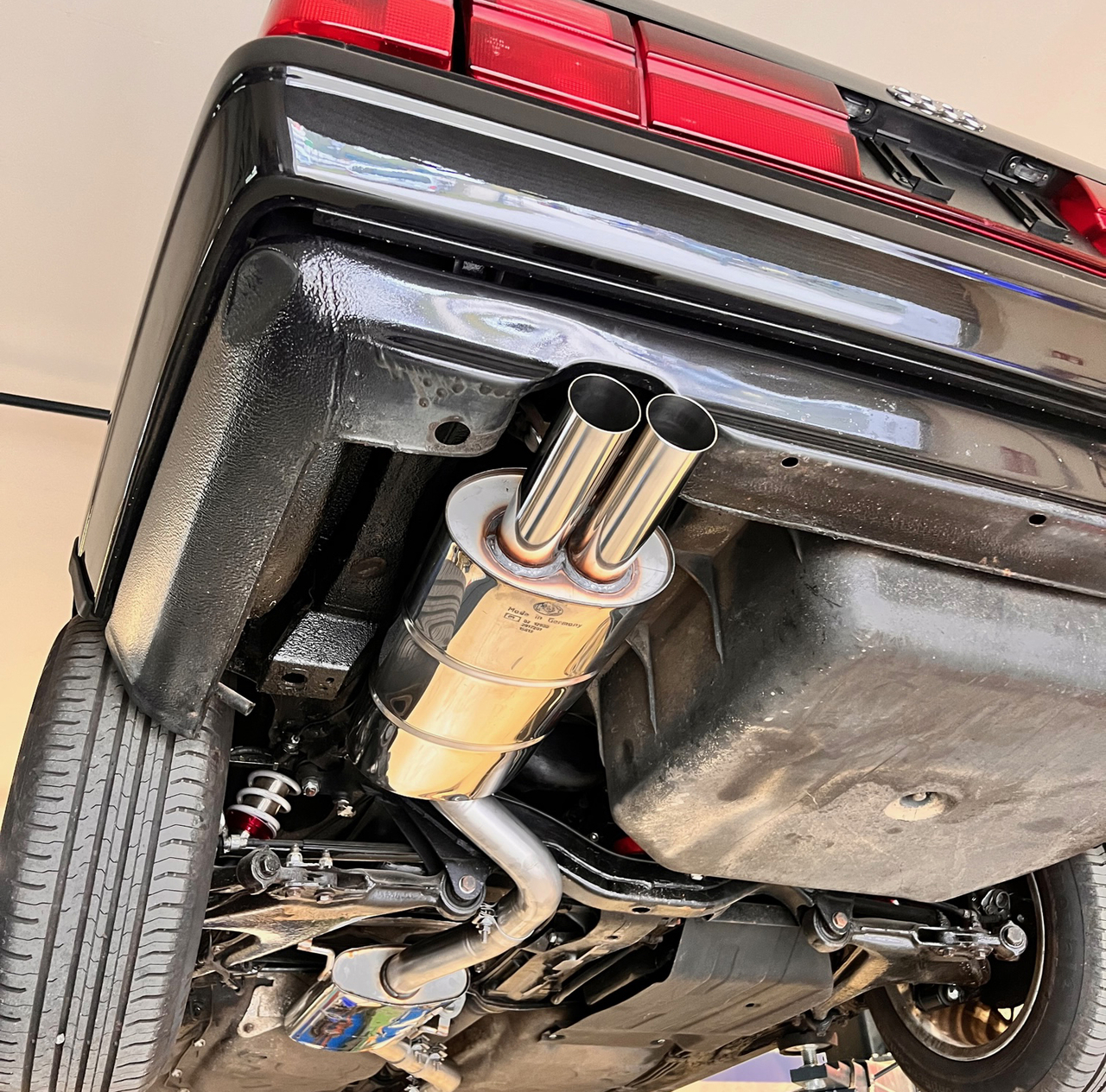 Fox Sportuitlaat Audi 100 quattro Type C3 / Audi 200 Type 44Q halfsysteem vanaf de katalysator, bestaande uit achterdemper en voordemper - 2x63 Type 10