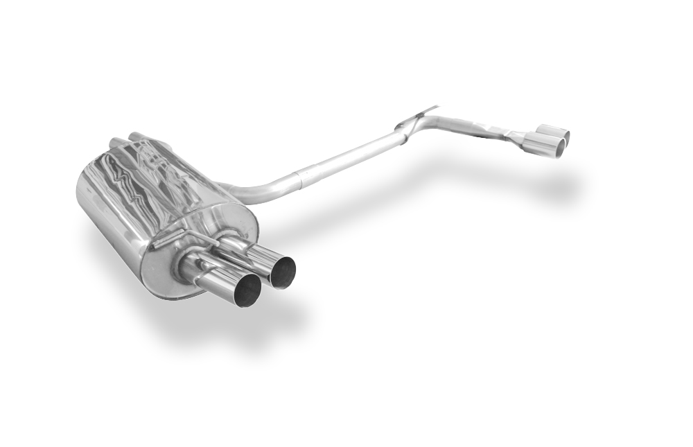 Fox Sportuitlaat FOX sportuitlaat geschikt voor BMW E46 330d/330xd, achterdemper, dubbele uitlaat rechts/links - 2x70 Type 10 rechts/links