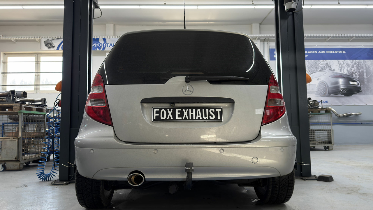 Fox Sportuitlaat Mercedes A-Klasse W169 achterdemper - 115x85 Type 32 - Voor voertuigen met ronde originele uitlaatuitsparing
