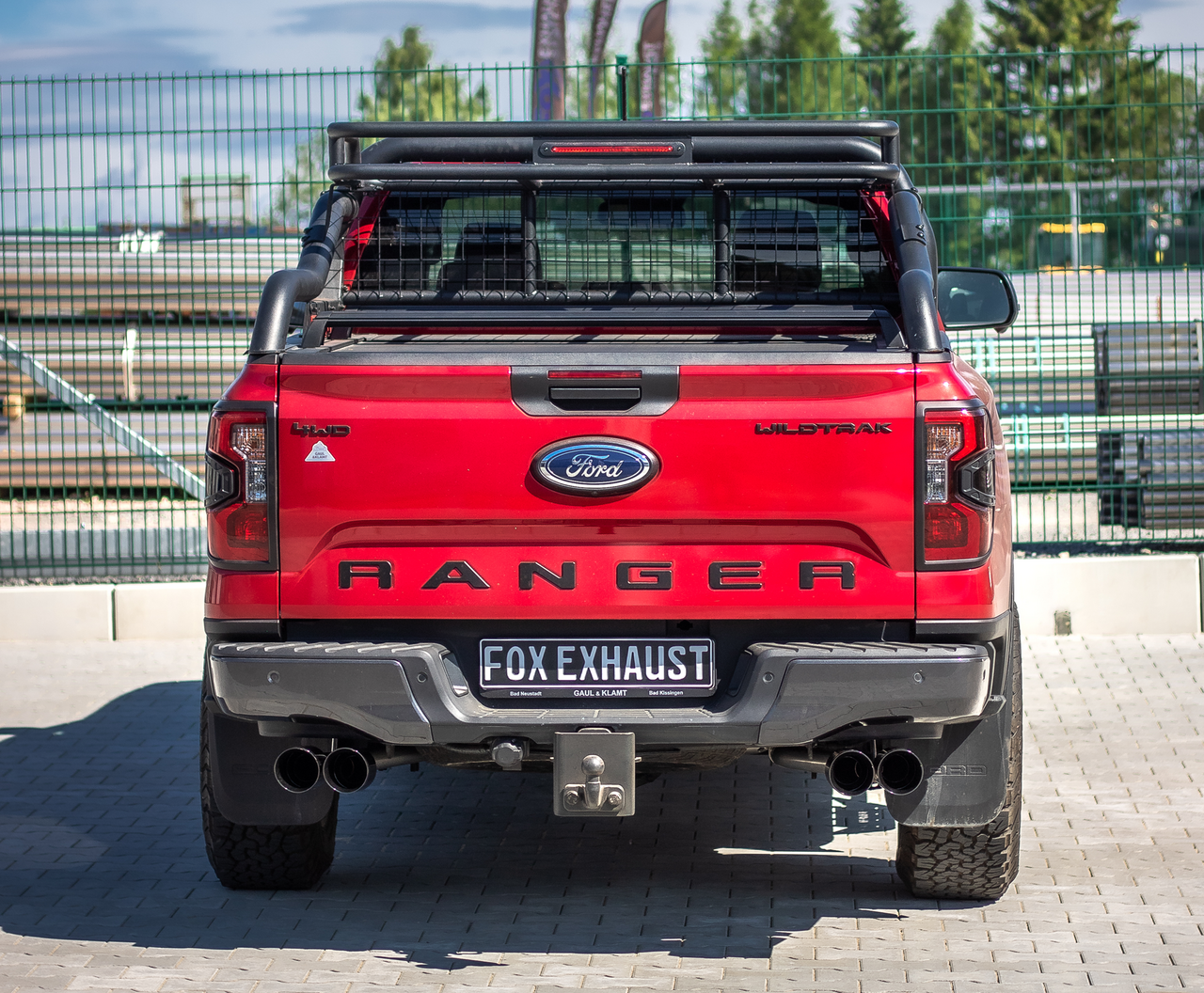 Fox Sportuitlaat Uitlaatsysteem voor Ford Ranger 2AB/VW Amarok T1, rechter/linker uitgang, compatibel met de originele achterdemper - 2x100 Type 25 rechts/links, zwart