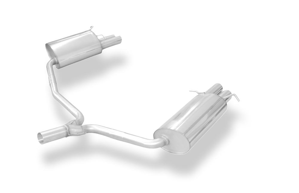 Fox Sportuitlaat Mercedes C-Klasse 4-cilinder - W204/S204 AMG-pakket achterdemper rechts/links met Y-connector - 2x70 type 16 rechts/links