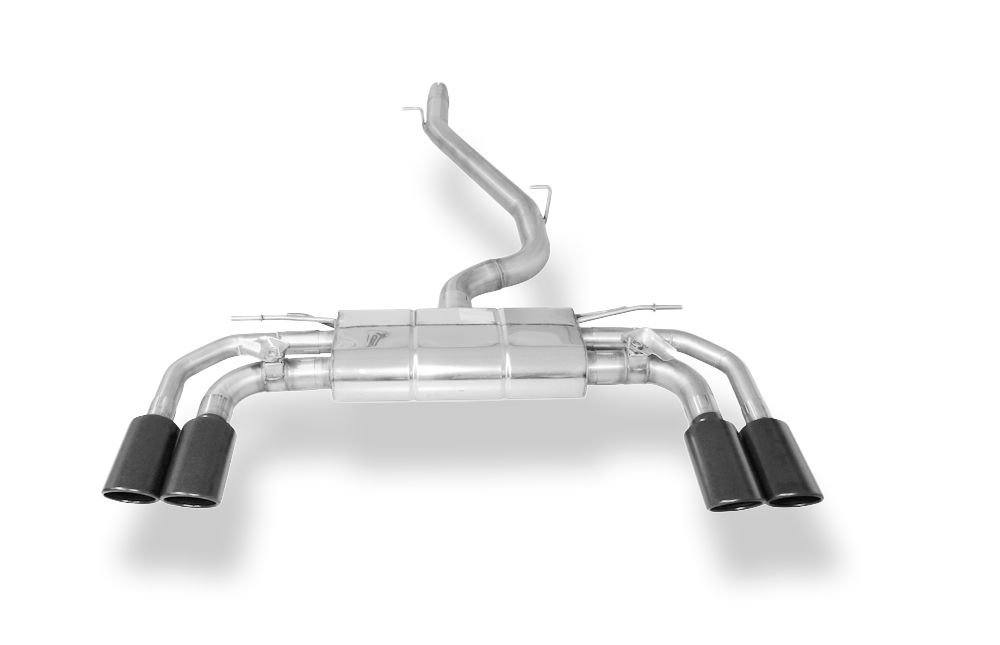 Fox Sportuitlaat CUPRA Formentor 4x4 half uitlaatsysteem vanaf katalysator - 2x106x71 Type 32 rechts/links zwart mat keramisch gecoat - met 2 elektronische kleppen