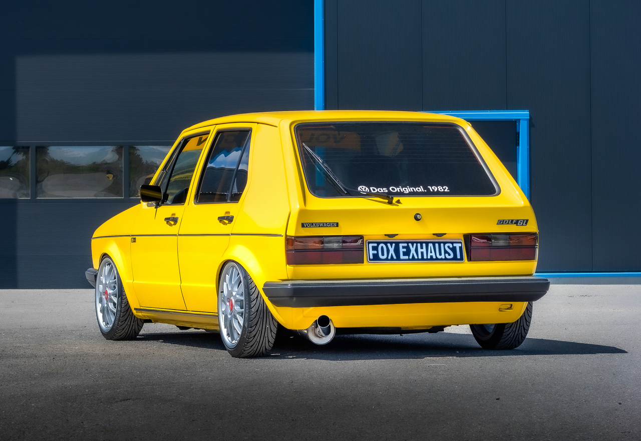 Fox Sportuitlaat VW Golf I/Golf 1 Cabriolet Achterdemper &Oslash;63,5 mm - 1x63,5 Type 10 links