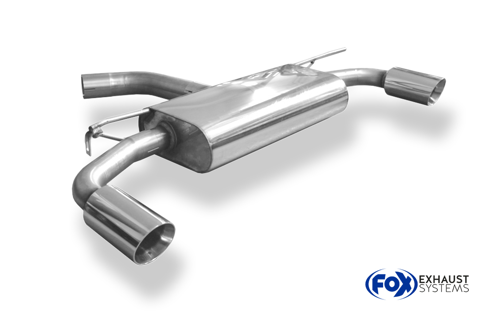Fox Sportuitlaat VW Golf VII Facelift starre achteras - mat inzetstuk, achterdemper rechts/links - 1x100 type 25 rechts/links incl. achterinzetstuk matzwart