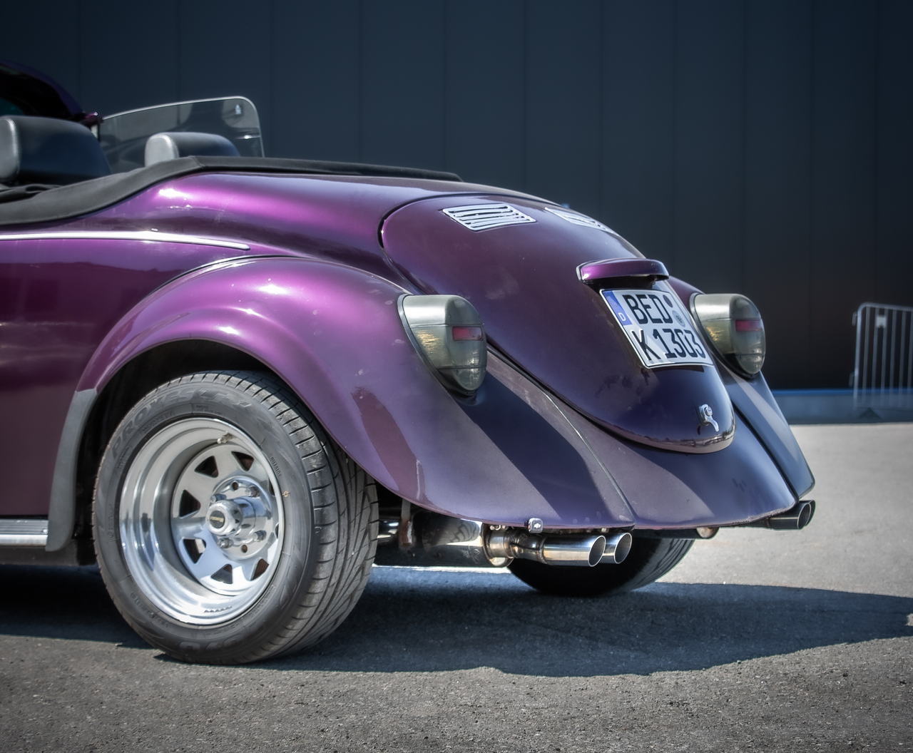 Fox Sportuitlaat VW Beetle achterdemper rechts/links - 2x60 Type 14 rechts/links met FOX-logo