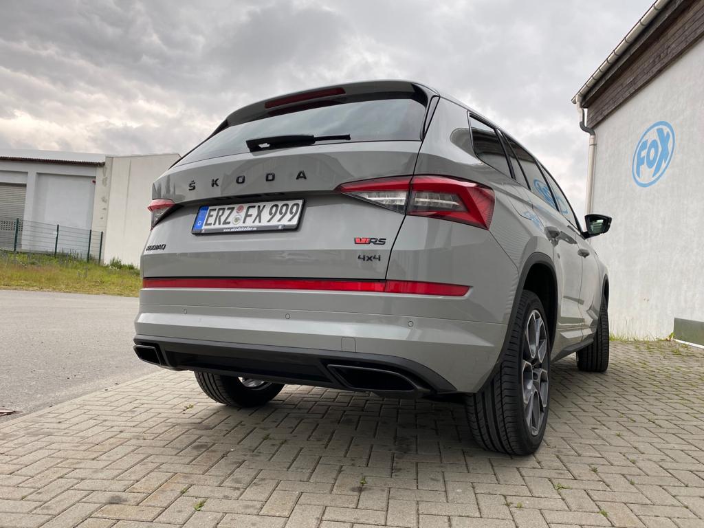 Fox Sportuitlaat Skoda Kodiaq RS Zwarte Emaille van Originele Uitlaatpijpen - 1 Set - U stuurt ons uw originele uitlaatpijpen en wij emailleren ze in het zwart.