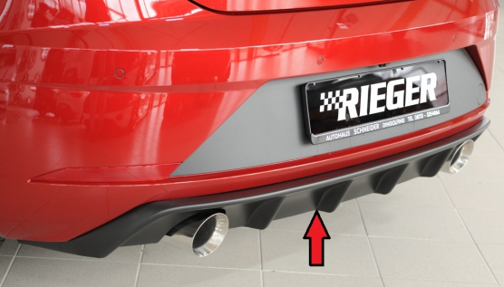 Fox Sportuitlaat Rieger achterinzetstuk - Leon FR (5F): 01.17- (vanaf facelift) Seat Leon (5F): 10.12-12.16 (tot facelift) | 3-deurs (SC), 5-deurs.