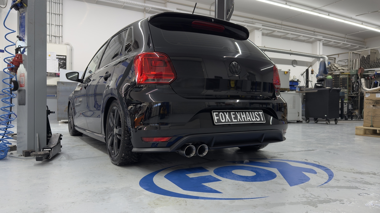 Fox Sportuitlaat VW Polo 6R achterdemper - 2x90 Type 25, geschikt voor de originele VW Polo 6R GTI bumper