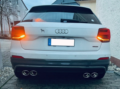 Fox Sportuitlaat Audi Q2 achterdemper, rechter/linker uitlaat, met voordemper - 2x115x85 type 32 rechts/links