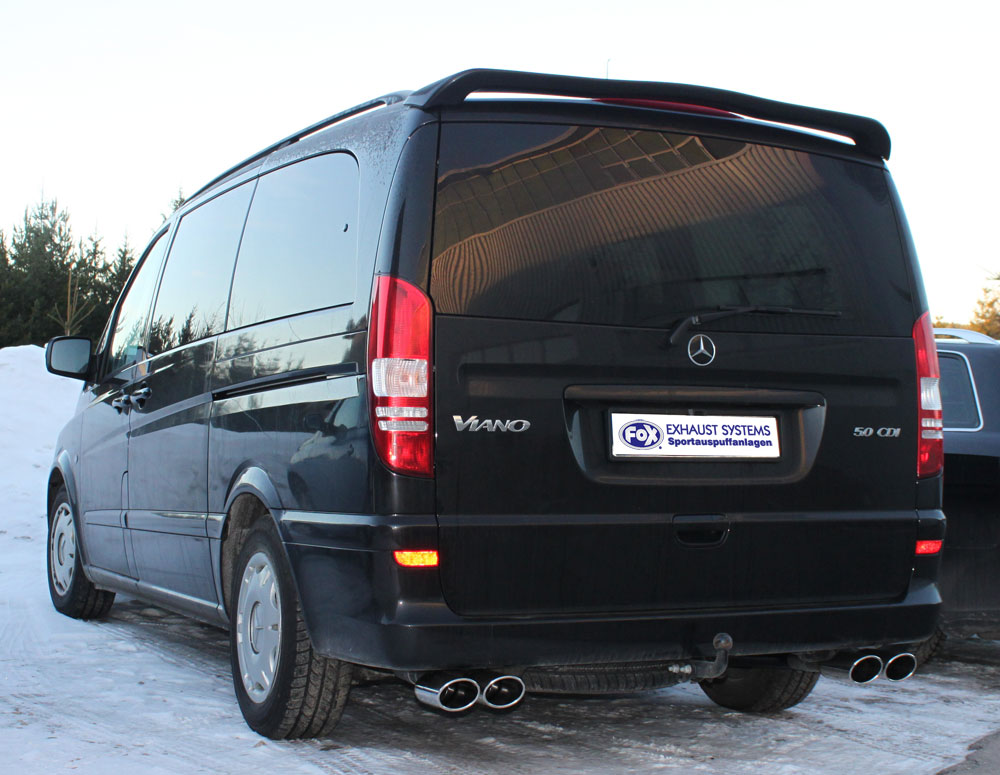 Fox Sportuitlaat Mercedes Vito/Viano - W639 (niet Compact) Achterdemper dwarsuitgang rechts/links - 2x115x85 Type 32 rechts/links