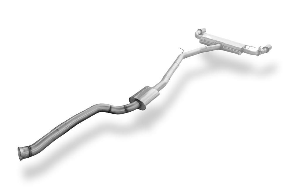 Fox Sportuitlaat FOX sportuitlaat geschikt voor BMW X4 G02 - 30i, achterdemper dwarsuitgang rechts/links - 1x100 type 25 rechts/links zwart ge&euml;mailleerd met uitlaatklep en voordemper - Niet compatibel met modellen met panoramadak