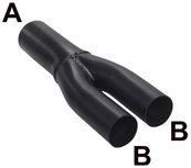 SIMONS Y buis A= 57 mm, B= 44,5 mm SIMONS Y buis A= 57 mm, B= 44,5 mm